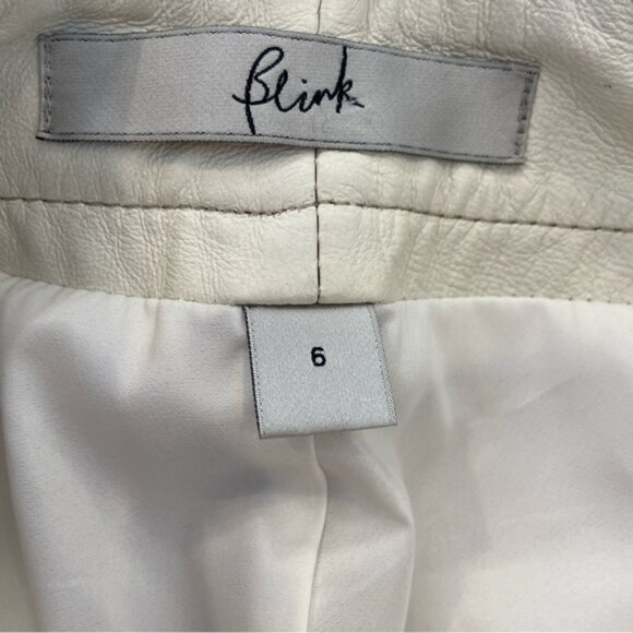 Blink from DANIER leather pants jeans ecru white high waist straight leg size 6 - Picture 5 of 14